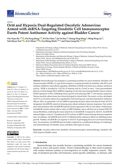 PDF Oct4 And Hypoxia Dual Regulated Oncolytic Adenovirus Armed With