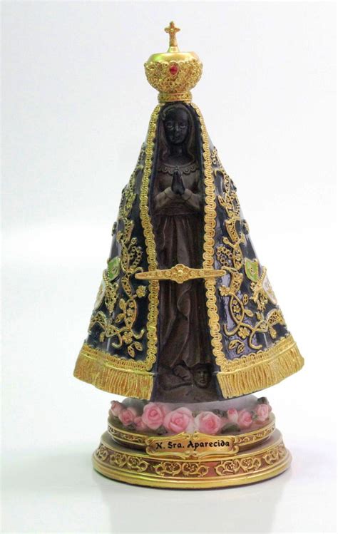 Escultura Imagem Nossa Senhora Aparecida Cm Resina Elo