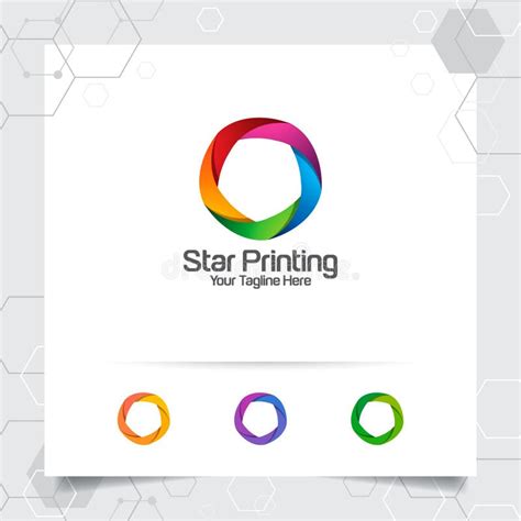 Printing Studio Logo Printing Company Sign White Stock Vector