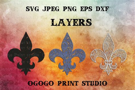 3d Layered Fleur De Lis Svg Mandala Svg Zentangle Svg 1129562 Cut