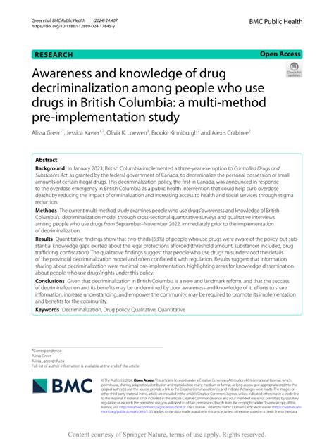 Pdf Awareness And Knowledge Of Drug Decriminalization Among People