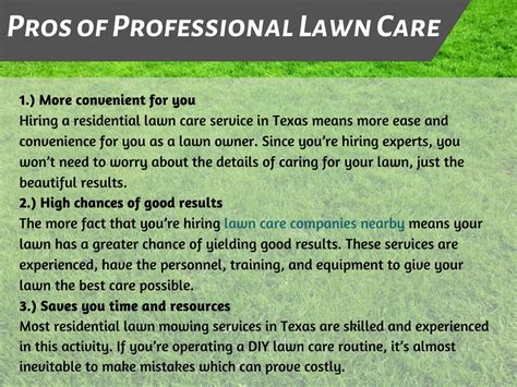 Ppt Pros And Cons Of Diy Lawn Care Vs Professional Lawn Care In Texas