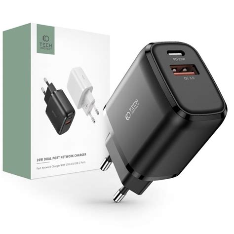 Tech Protect C W Port Network Charger Pd W Qc Black