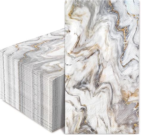 Amazon Jarthenaamcs Pcs Marble Guest Napkins Grey Gold Marble