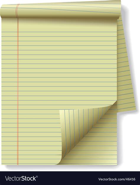 Yellow Legal Pad Royalty Free Vector Image Vectorstock