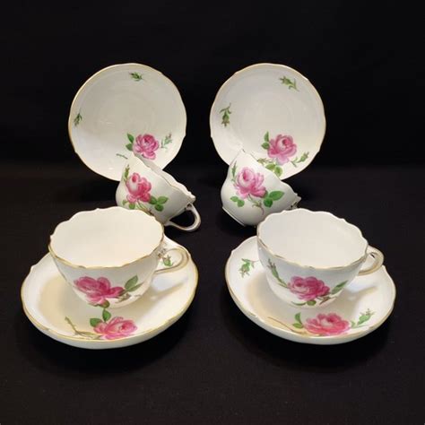 Meissen J J Kaendler Cup And Saucer 4 4er Set