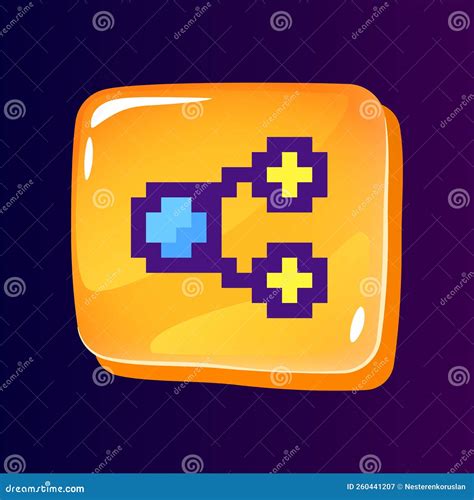 Content Sharing Glossy Ui Button With Pixelated Color Icon Stock Vector