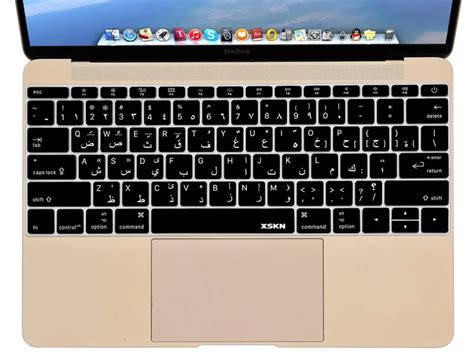 XSKN Arabic Language Black Color Silicone Keyboard Cover skin For Macbook 12", US Layout-in ...