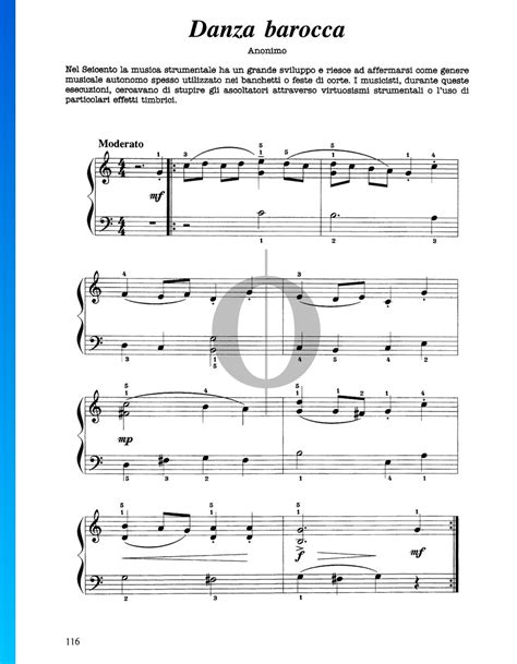 Danza Barocca Anonymous Piano Sheet Music OKTAV