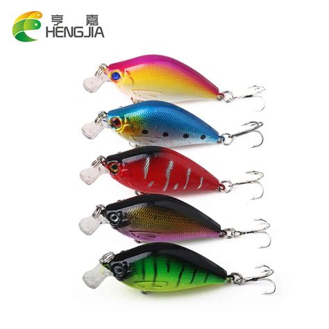 HENGJIA 5pcs Lot Floating Crankbait Hard Bait Fishing Wobblers Crank