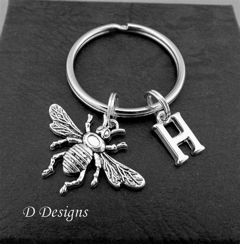 Bee Keyring Personalised Amazon Co Uk Handmade