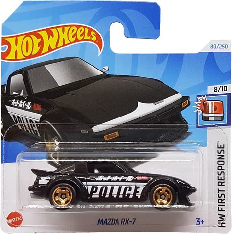 Amazon Hot Wheels Mazda RX 7 HW First Response 8 10 HTD54 Short Card Police