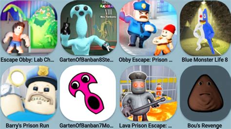 Escape Obby Lab Garten Of Banban 8 Obby Prison Blue Monster8 Bou S