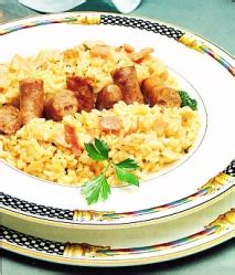 Arroz con champiñones y jamón The cook monkeys