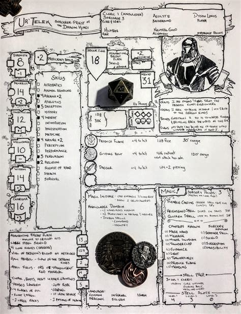 Dungeons Dragons 5th Edition Character Sheet Rpg Character Sheet Top