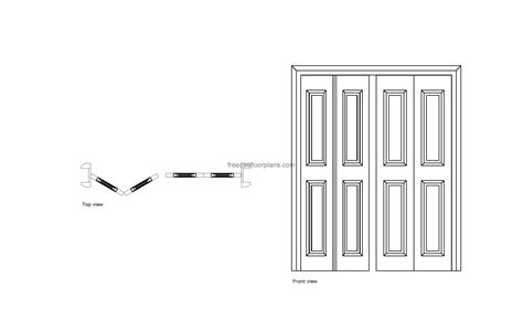 Bi Fold Closet Door AutoCAD Block Free Cad Floor Plans