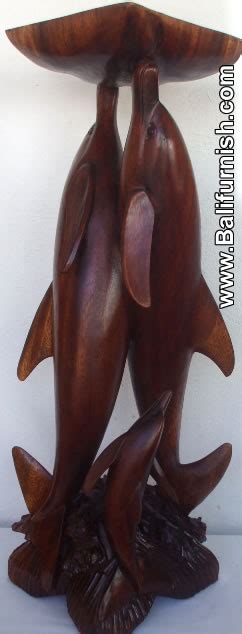 Wcp Wooden Dolphins With Tray Wood Dolphins Balinese Carvings