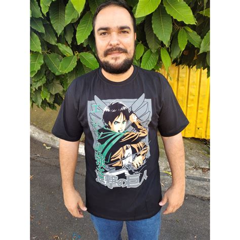 Camiseta On Titan Eren Tropa de Exploração Camiseteria Gêmeas