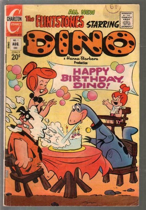 Flintstones Starring Dino #1 1973-Charlton-dinosaur birthday cover-1st ...