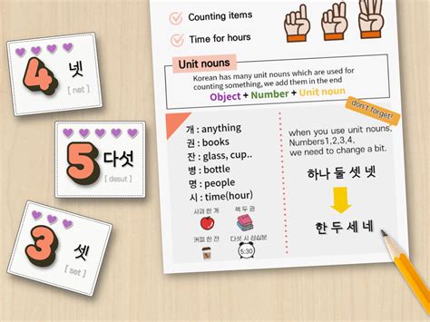 Korean Numbers Flashcards Printable Pdf A4 File Worksheet Etsy