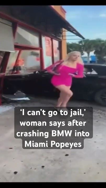 A Woman Was Caught On Camera After Crashing Her Bmw Into A Popeyes In