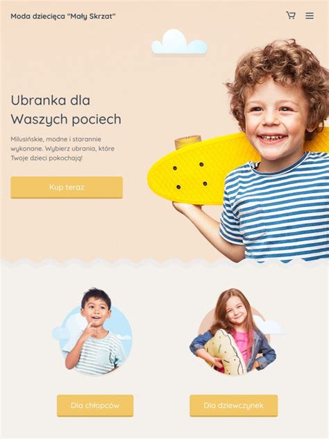 Szablon Sklep Z Ubraniami Dla Dzieci Szablon Strony Webnode