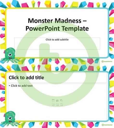 Monster Madness Powerpoint Template Teach Starter