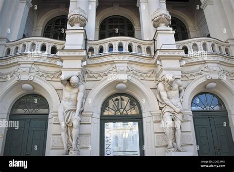 Latvian National Theatre Riga Entrance Close Up Art Nouveau