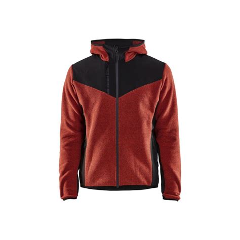 Veste tricotée avec softshell Rouge brique Noir Blaklader Taille XL