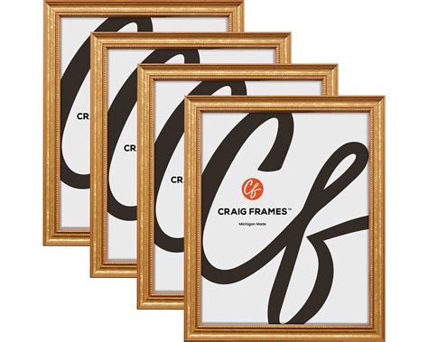 Craig Frames 314gd 7x9 Picture Frame Ornate Gold Set Of 4