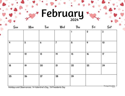 2024 February Calendar Free Printable Calendars 2024 Billye Stephanie