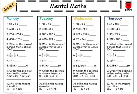 Grade 5 Math Curriculum