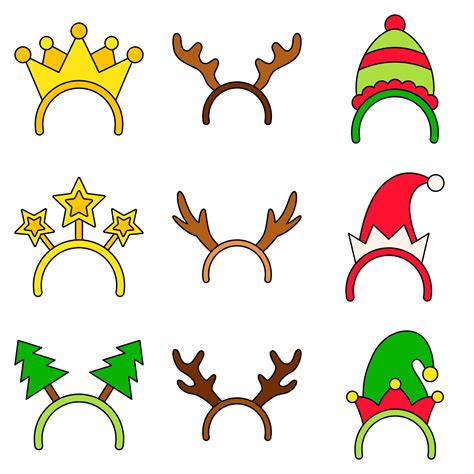 Set Of Christmas Headband In Flat Style Isolated 14440449 Vector Art At Vecteezy