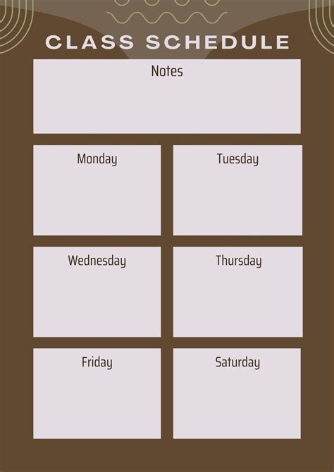 Class Schedule Template Word