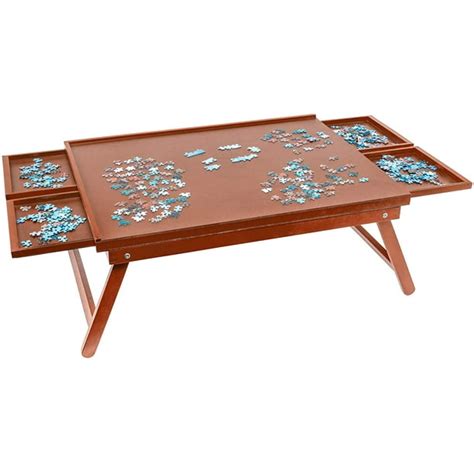 Jumbl Puzzle Board Rack | 23" x 31" Wooden Jigsaw Puzzle Table w/ 4 Storage & Sorting Drawers ...