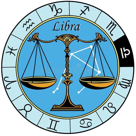 Signo De Zodiaco Astrol Gico De Libra Ilustraci N Del Vector