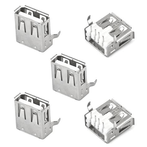 Fielect Pcs Pcb Usb Connector Type A Female Jack Pin Bend Foot