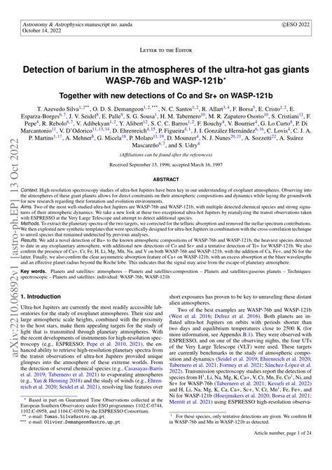 PDF Detection Of Barium In The Atmospheres Of The Ultra Hot Gas Giants WASP B And WASP B