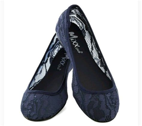 Navy Blue Lace Flats Shoe Boots Cute Shoes Shoes