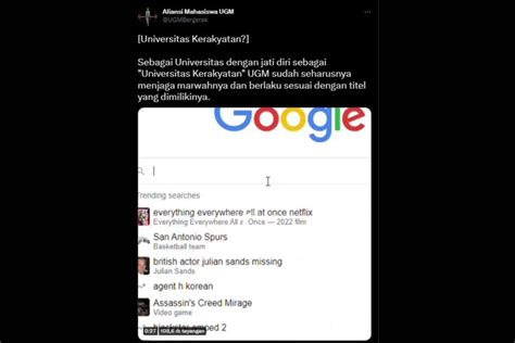 Tagar UGM UniversitasGagalMerakyat Jadi Trending Topic Apa Yang Terjadi