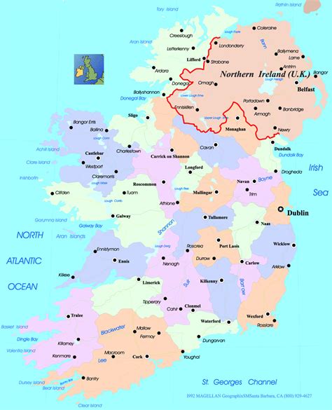 Ireland Political Map - MapSof.net