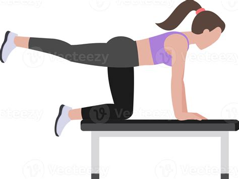 Woman Exercises Flat Color 18925187 Png