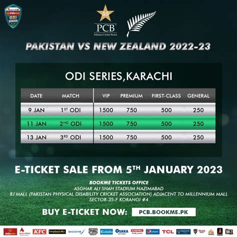 Pak Vs Nz 3rd Odi 2024 Tickets Bert Marina