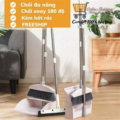 Chổi quét nhà thông minh kèm hót rác gấp gọn Bộ sản phẩm vệ sinh nhà