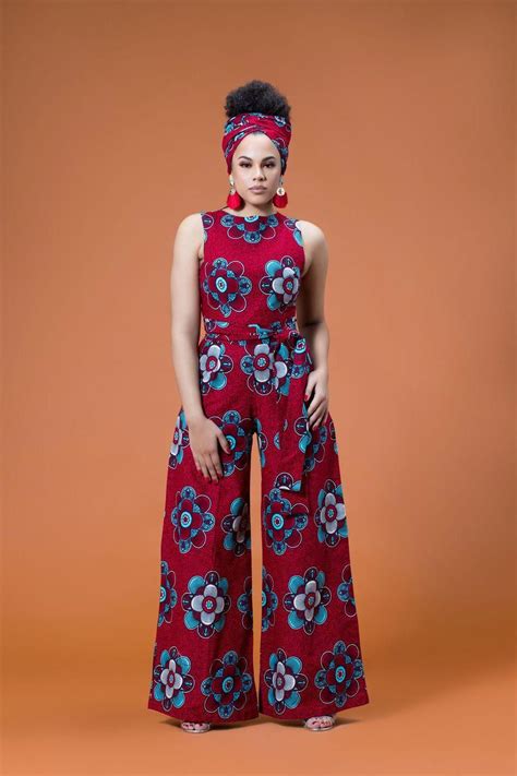 African Print Lanna Jumpsuit Grass Fields Elegant And Bold Perfect