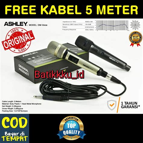 Jual Mic Kabel Ashley Dm Voice Dmvoice Dm Voice Original Free Kabel