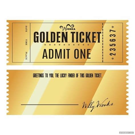 Two Tickets With The Words Golden Ticket Admit One