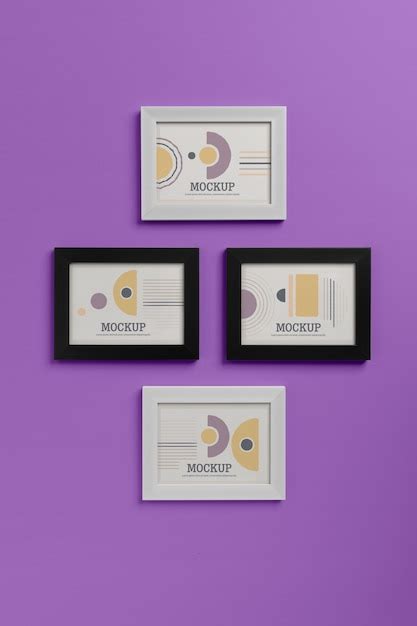 Premium PSD Top View Bundle Frames Arrangement