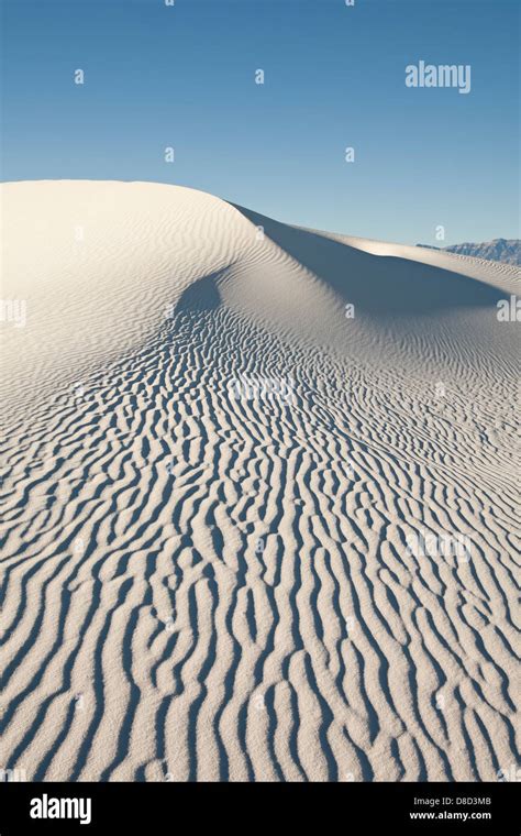 Sand Dunes Textures Shadows Mountains White Sands Nm Stock Photo