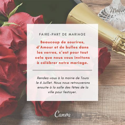 Les Meilleurs Texte De Faire Part De Mariage Sur Le Web Canva